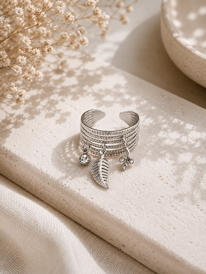 NATE - Bague avec 3 breloques