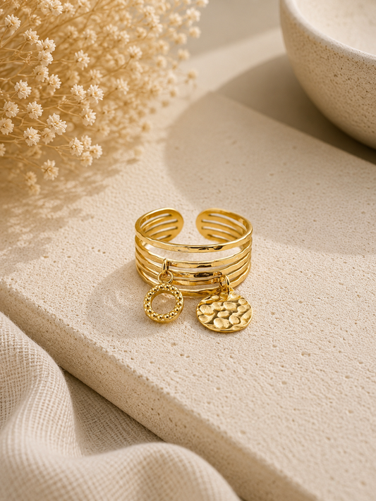 SILA - Bague avec 2 breloques