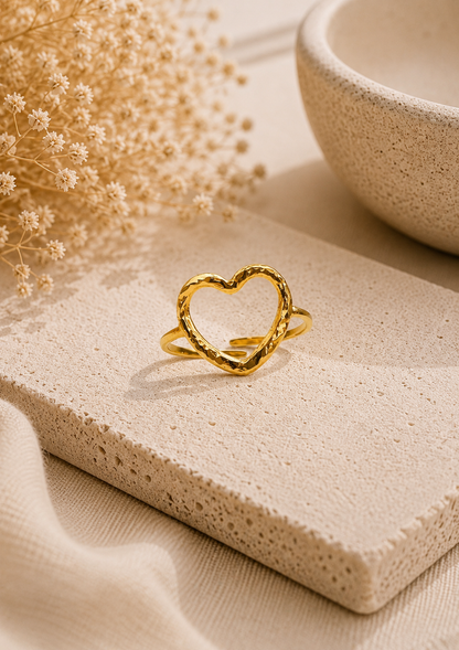 EDEN - Golden heart ring