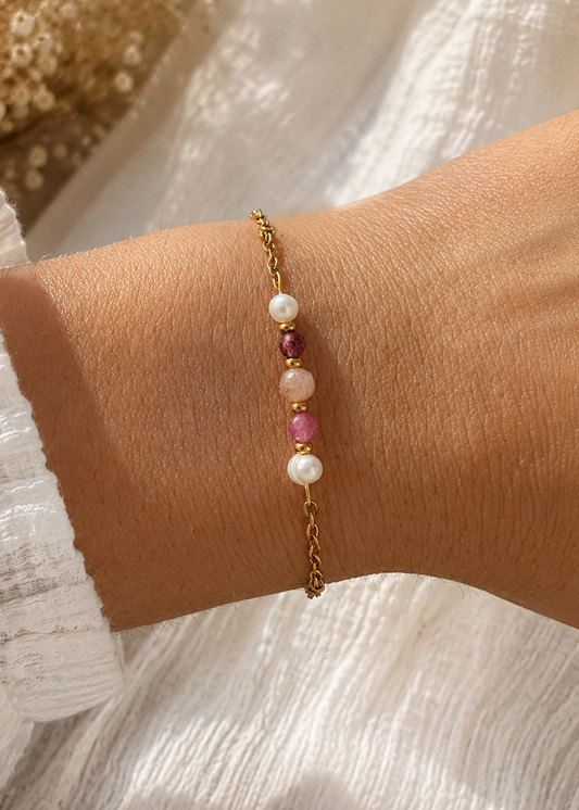 RAYONNA MINI - Bracelet pierres naturelles et perle d'eau douce