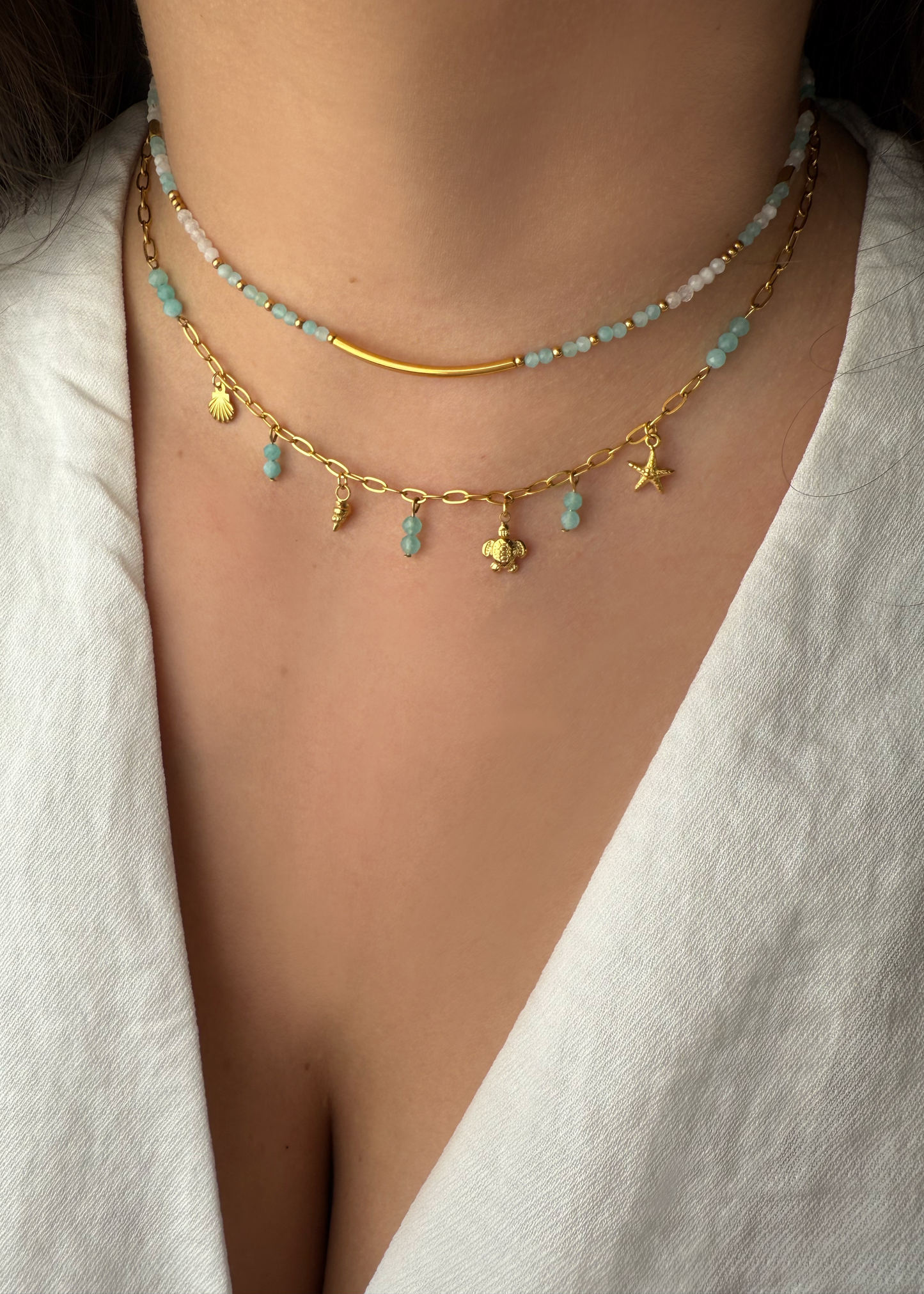 MAÏNA - Necklace with charms and natural stones
