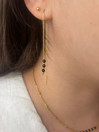 LOUANE - Chain and fine stone dangling earring (individually)