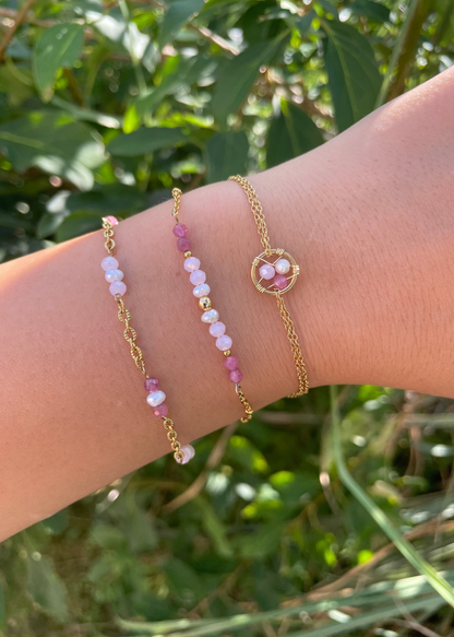 MAYLINE - Bracelet perles d'eau douce et pierres fines