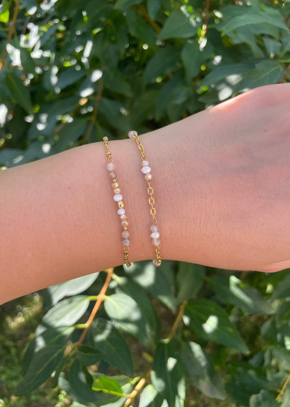 MAYLINE - Bracelet perles d'eau douce et pierres fines