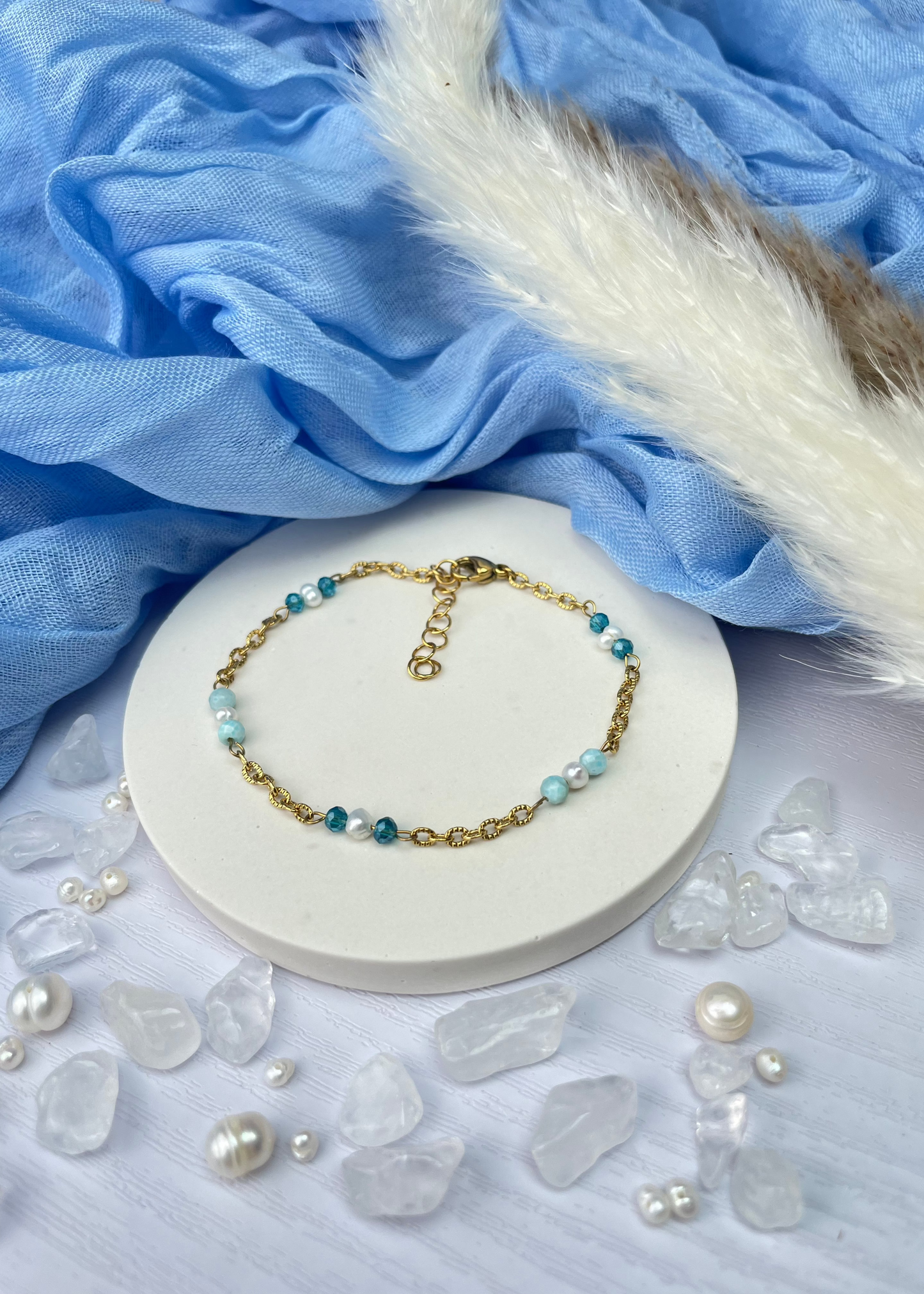 MAYLINE - Bracelet perles d'eau douce et pierres fines