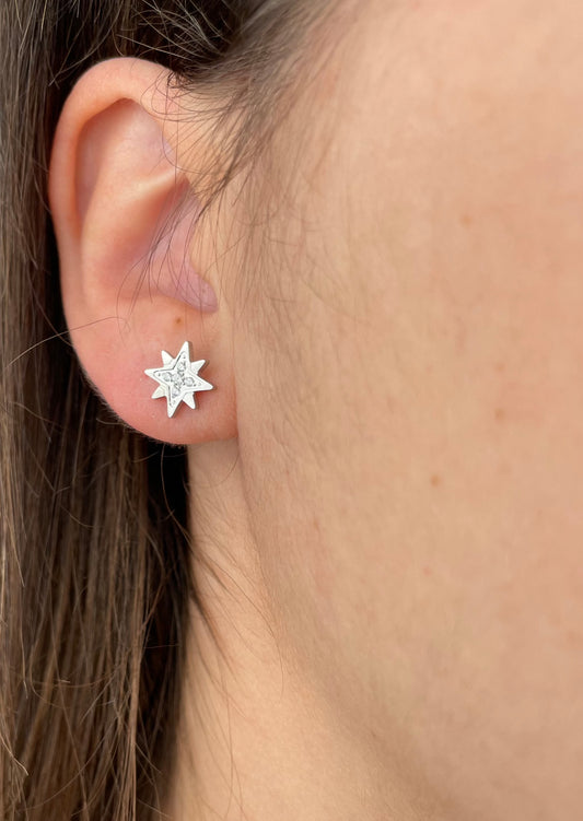 CELESTE - Boucles d'oreilles étoile et zirconias
