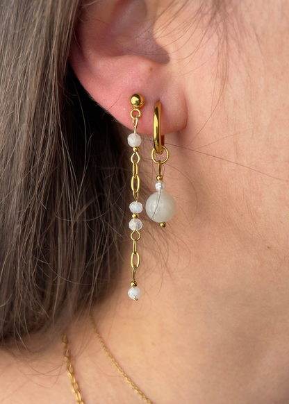 JULIE - Boucles d'oreilles pendantes et perles naturelles