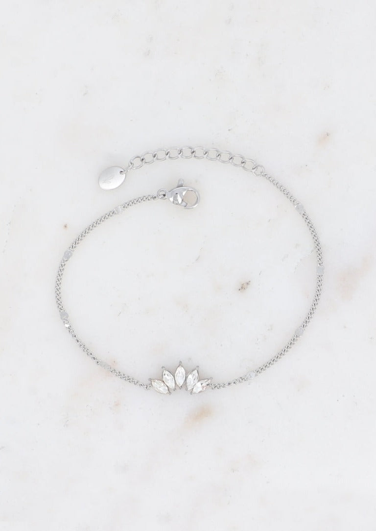 KIARA - Bracelet avec pendentif en forme de feuille en cristal