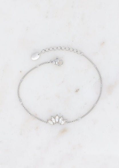 KIARA - Bracelet avec pendentif en forme de feuille en cristal