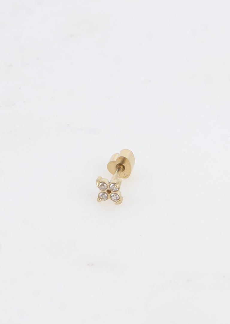 TELMA - Ear piercing with clover and zirconium oxides