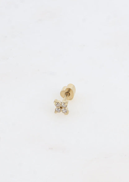 TELMA - Ear piercing with clover and zirconium oxides